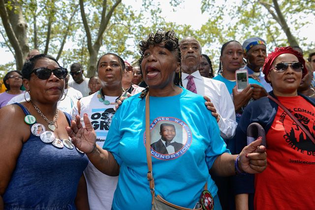 Eric Garner's mother, Gwen Carr, has demanded access to Officer Daniel Pantaleo's disciplinary records